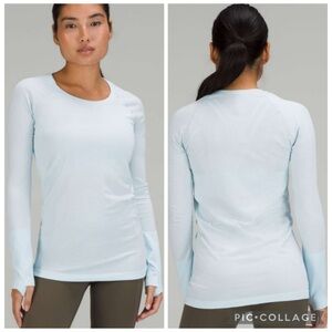 SOLD!!!!Lululemon Swiftly Tech Long Sleeve Shirt 2.0
Powder Blue Size 6